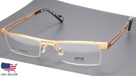 New Etnia Barcelona QUEBEC-GD Gold Eyeglasses Glasses 50-18-140 B27mm Spain - £76.73 GBP