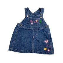 John Deere Girls Infant Baby Size 3 6 months bib overall dress jean denim - $12.86