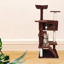 Luxury Feline Haven: Multi-Level Cat Climbing Frame with Interactive Toys - $211.95