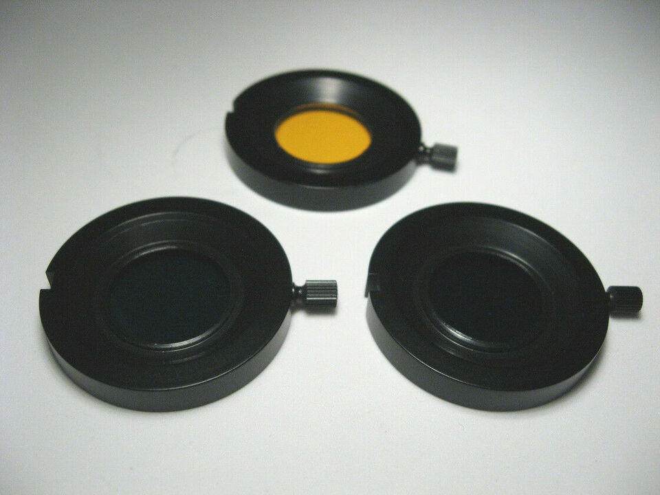 B&amp;L Reichert? Leica? Blue Green Yellow microscope filter set lot 36mm - $24.95
