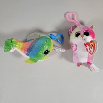 Ty Beanie Boos Clips Plush Lot Nori Norwhal and Rodney Hamster - $10.98