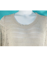 Lane Bryant Ivory Scoop Neck Open Knit Sweater 26/28 Plus L/S Layered Ba... - £14.47 GBP