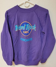 Vintage Hard Rock Cafe Purple Sweater Adult Medium Chicago Sweatshirt - £12.09 GBP