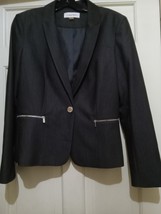 Calvin Klein Women&#39;s Suit Jacket, Charcoal Gray lined size 10 - £51.41 GBP