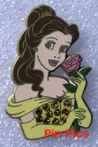 Disney Beauty &amp; the Beast Jeweled Princess Series Belle with Rose pin - £15.82 GBP