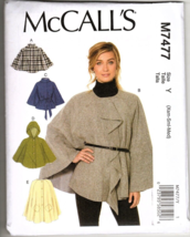 McCall&#39;s M7477 Misses XSM to M Sweater Wraps and Ponchos Sewing Pattern - $13.91