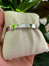 CARTIER LOVE 18K WHITE GOLD BRACELET SIZE 17 W/BOX &amp; CERT- B4024 - $5,700.00