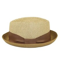 Men's Broner Summer Hat Woven Straw Style TRIPLE CROWN 84-706 Tan image 4