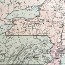 1879 Map US Mid Atlantic States Victorian Harpers Geography 1st Edition ... - $79.99