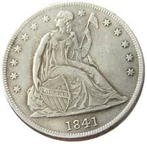 1841 Seated Liberty Dollar Silver Plated Copy Coins - £7.98 GBP
