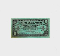 Schulte Cigar Stores&#39; Vintage One Certificate #914450 CW Profit Sharing - £12.38 GBP