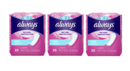 Always Thin Pantiliners Regular Unscented 20 Each 3 Pack - £15.00 GBP