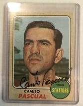 Camilo Pascual Signed Autographed 1968 Topps Baseball Card - Washington Senators - £31.87 GBP