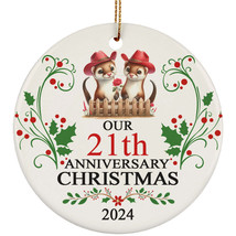 Cute Otter Couple Ornament Our 21th Anniversary Christmas 21 Year Keepsake Gift - £12.45 GBP