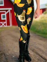 NEW Womens Exclusive Chicken Rooster Farm Leggings OS/TC/TC2 Soft as Lul... - $24.00