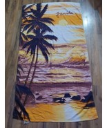 Vintage Florida Palm Tree Ocean Beach Bath Towel Vacation Island 90s 30x56 - £18.36 GBP