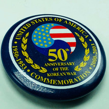 KOREAN WAR PINBACK 50th anniversary military veteran pin commemorative u... - £7.85 GBP