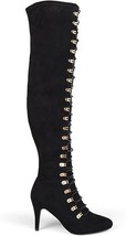 Journee Collection Women&#39;s Black Trill Wide Calf Lace-Up Dress Boots Sho... - $35.00