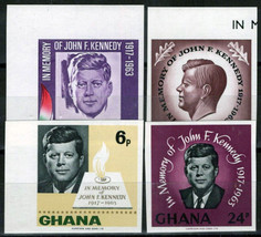 ZAYIX Ghana 236-239 MNH Imperf John F. Kennedy Politician 042623S165 - £11.76 GBP