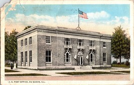 1917 US Post Office Building Du Quoin IL White Border Divided Back Postcard - £7.81 GBP