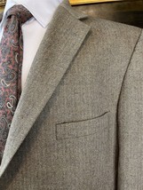 VTG Alexander Julian Colours 44R Brown Wool Herringbone Tweed 2Btn Blazer Jacket - £57.97 GBP