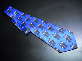DiCaprio Neck Tie Blue with Repeating English Bobbies - £7.86 GBP