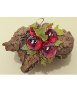 1960s Lucite Large Red Grape Cluster on 12&quot; Burl Wood Driftwood MCM Scul... - €64,48 EUR