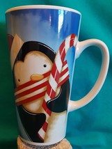 Designpac Inc Tall Tapered Slender Cup Mug with Graphic of Penguin and CandyCane - £11.92 GBP