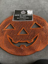 Halloween Pumpkin Jack O&#39; Lantern Benson Mills Vinyl Placemats Set of 4 Nwt - £20.27 GBP