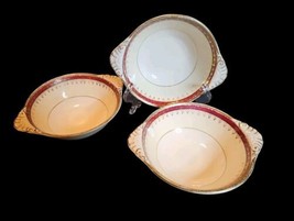 Lugged Cereal Bowl Cardinal by Homer Laughlin Eggshell Nautilus Set of 3 Scarce - £24.25 GBP