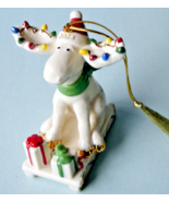 Lenox Marcel The Moose 2023 Christmas Ornament On Sled with Gifts 4&quot;H 89... - £56.89 GBP