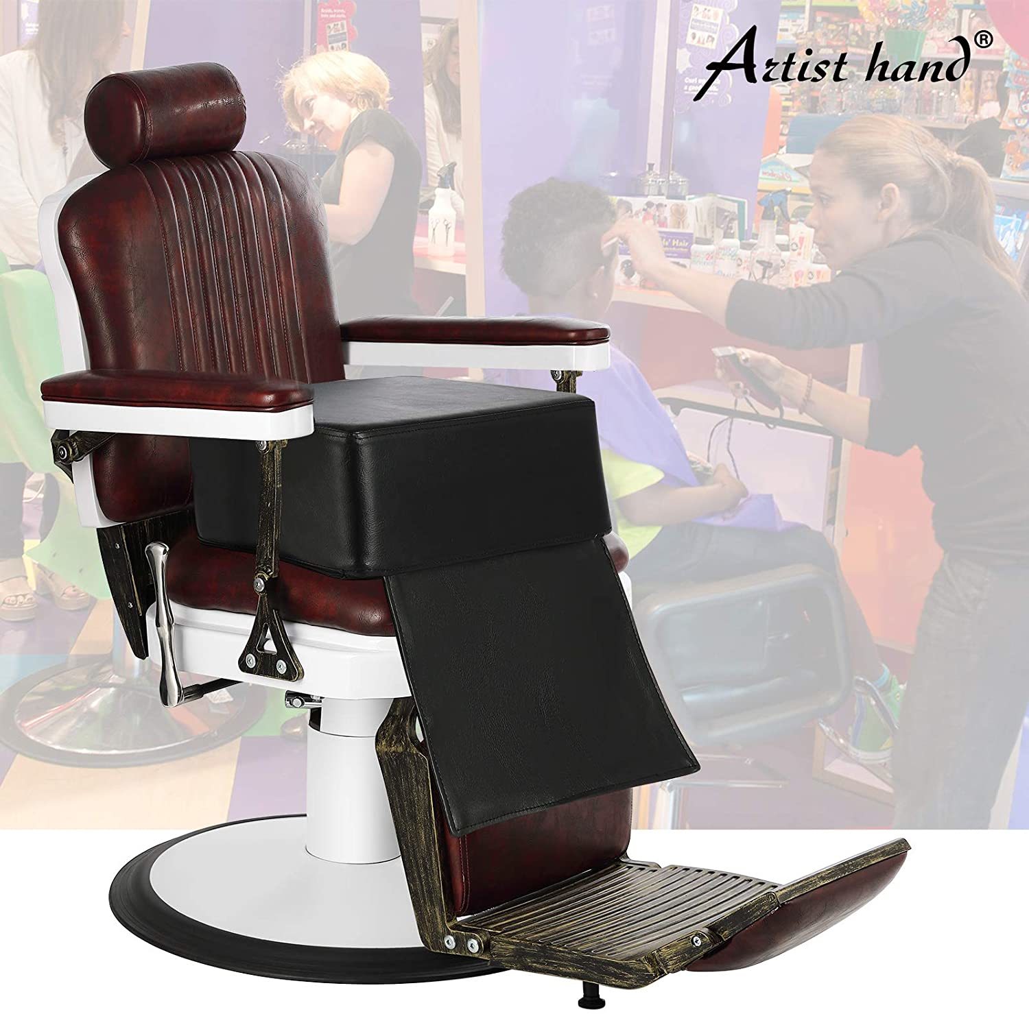 Artist Hand Children Leather Cushion Oversize Barber Salon Booster Seat,Spa - $41.99
