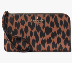 Kate Spade Lucy Saffiano Leopard L-Zip Wristlet KE636 Leopardo Cheetah NWT $139 - £35.71 GBP