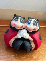 Gare Inc. 96 Marked Very Cute Two Lady Bugs Holding Hands Ceramic Figurine – - £9.06 GBP