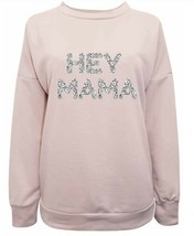 Women&#39;s Roma BLUSH/ GREY Long Sleeve Sweatshirt Jumper Top &#39;HEY MAMA&#39; Size 12-18 - £19.78 GBP