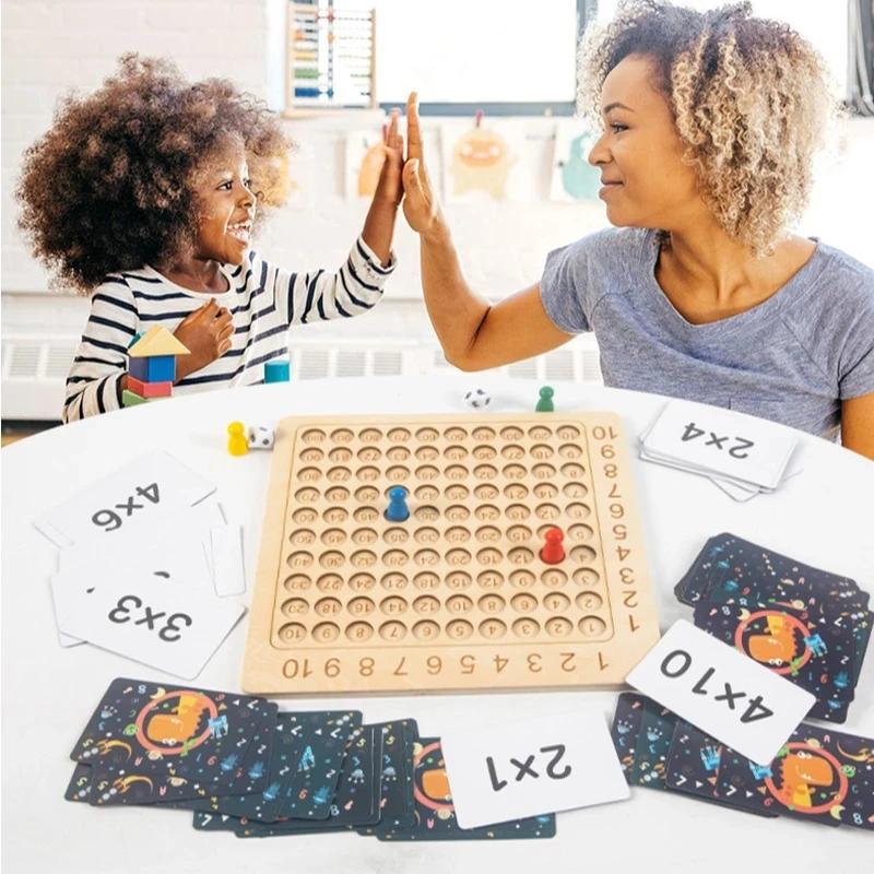 Sporting New Montessori Wooden Multiplication Board Game Children Math Education - £25.11 GBP