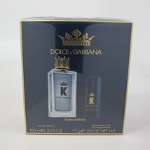 K by Dolce &amp; Gabbana 2 Pc Set: 3.3 oz EDT Spray &amp; 2.6 oz Deodorant Stick NIB - £62.29 GBP