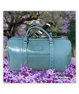 Patricia Nash MILANO Weekender BLUEGRASS LEATHER Carry On ZIP Duffle 19x... - $296.97