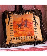 Antiqued Leather, Fringed PILLOW, COWBOY ESSENTIALS Series, 4 Designs 2 ... - £227.12 GBP+