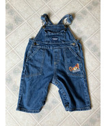 OshKosh B&#39;gosh 6-9 Month Baby Boy Football Embroidered Tiger Overalls Denim - $21.49