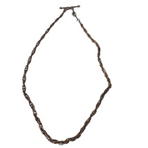 Vintage Copper Bronze Chain Link Woven Necklace Womens Costume Jewelry - $26.73