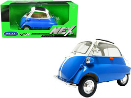 BMW Isetta Blue and White &quot;NEX Models&quot; 1/18 Diecast Model Car by Welly - £29.46 GBP