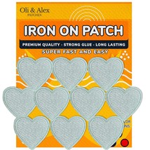 Iron On Patches - White Heart Patch 10 Pcs Iron On Patch Embroidered App... - £12.85 GBP