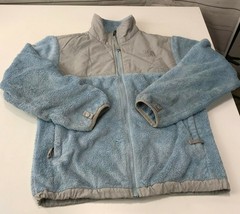 The North Face Jacket Girls Medium Fuzzy Fleece Blue Soft Coat TNF Denali - $19.79