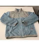 The North Face Jacket Girls Medium Fuzzy Fleece Blue Soft Coat TNF Denali - $26.94 CAD