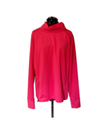 J.Jill Fit Asymmetric Zip Pullover Red Women Thumb Holes Side Split Size XL - £22.49 GBP