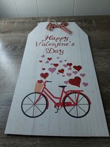 Valentine Wall Sign - 17&quot; x 9&quot; - &quot;Happy Valentines Day&quot; Bike with hearts. New - £12.02 GBP