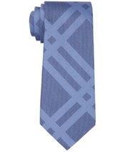 Calvin Klein Men&#39;s Magnified Check Cotton Tie in Denim Blue - £14.87 GBP