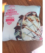 &quot; Life’s Full Of GREAT MONENT&quot; Hallmark Glow Pillow 9 x 9 Inches NWT Gre... - $11.86