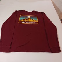 Columbia Men's Burgundy Cotton Long Sleeve Crewneck Graphic T-Shirt Size 2XL image 2